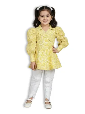 Sunshine Bloom Cotton Kurti Set