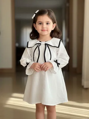 Noir Bow Cotton Top — Infant
