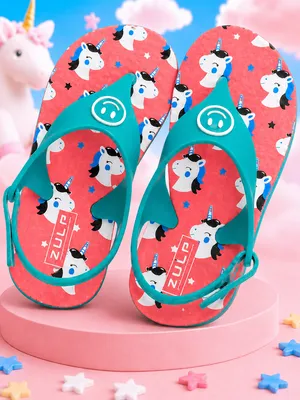 Zulp Unicorn in Pink Kids Flip-Flops