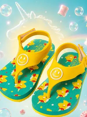 Zulp Colorful Unicorn Kids Flip-Flops