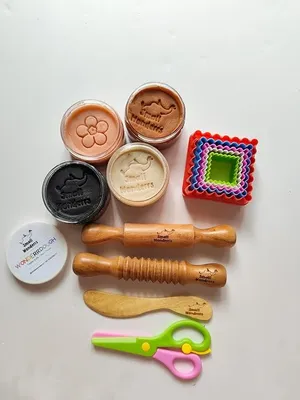 Wonderrdough Play Kit for Kids (13-Piece Set) by Small Wonderrs - 100g, Neutral, Neutral [B0H3DWPBCR]