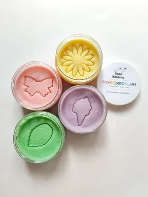 Wonderrdough Natural Clay Dough for Kids 4 Colors Pack with 150g Each Pastel Shades, Soft Modelling Clay Set for Creative Play, Sensory Activity, Art & Craft Learning Toy - 4 Colours, 150g, Pastel