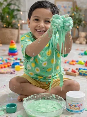 Wonderrooze Kids Sensory Slime Green 500g, Super Stretchy Soft & Satisfying Slime for Toddlers 2+ Years, Taste-Safe Non-Toxic Sensory Play Toy for Creative Fun and Learning