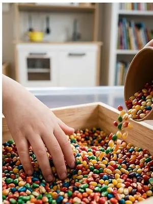 Sensory Play Kit for Kids - 500g, Rainbow, Corn Sensory Kit