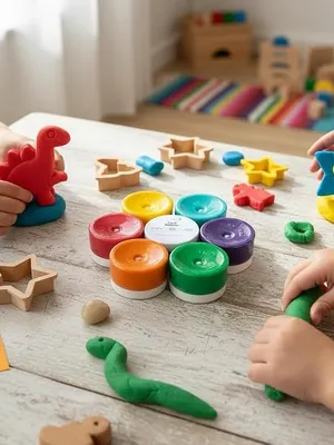 Wonderrdough Natural Clay Dough for Kids - 6 Colours, 200g, Bright