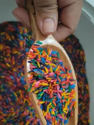 Rainbow Rice Sensory Bin Fillers for Kids