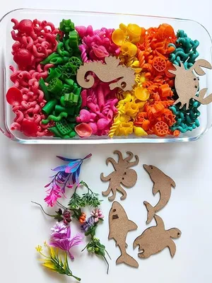 Small Wonders Ocean Theme Rainbow Pasta Sensory Kit