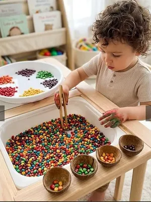 Small Wonders Rainbow Beads Sensory Play Kit for Kids