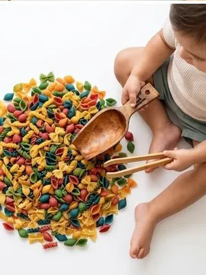 Small Wonders Rainbow Pasta Sensory Play Kit for Kids