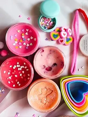 Kids Sensory Dough Craft Kit with Heart Cutters and Accessories