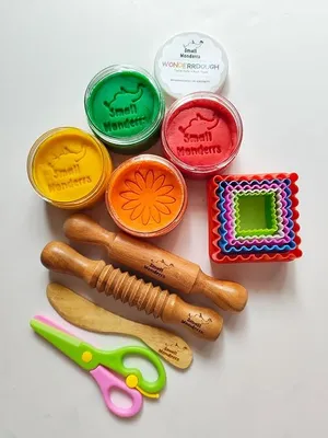 Wonderrdough Natural Clay Dough for Kids (4 Colors/200g Each) - Bright - 4 Colours, 200g, Bright