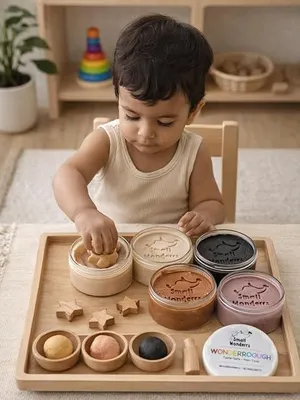 Wonderrdough Play Kit for Kids (13-Piece Set) by Small Wonderrs - 100g, Neutral, Neutral [B0GWV9Q98G]