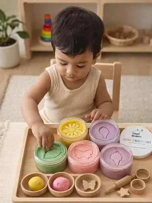 Wonderrdough Natural Clay Dough for Kids 4 Colors - 4 Colours, 50g each, Pastel