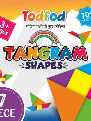 Todfod Wooden Tangram Puzzle Toy Brain Games for Kids & Children Brain Booster Junior Edition Learning & Educational Tangram Pattern Block | 7 Pieces