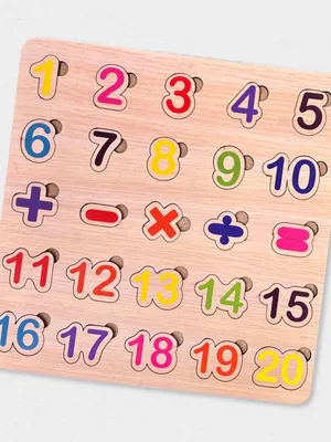 Todfod Numbers Wooden Math Puzzle Board for Kids | 1-20 Counting & Math Symbol Matching Educational Toy | Montessori Wooden Learning Puzzle for | Early Brain Development & Fine Motor Skills Toy