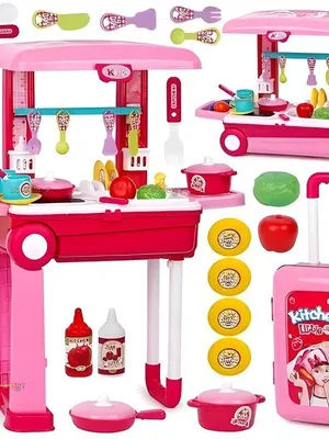Todfod ABS Kitchen Play Set for Kids – Large Pretend Cooking Role Play Toy with 30+ Accessories | Kids Kitchen Playset for Girls & Boys