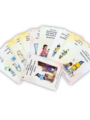 Todfod Krishna-Themed Good Habit Flash Cards | Moral Values & Positive Habits Learning Cards for Kids | Educational Illustrated Flashcards for Early Childhood Development