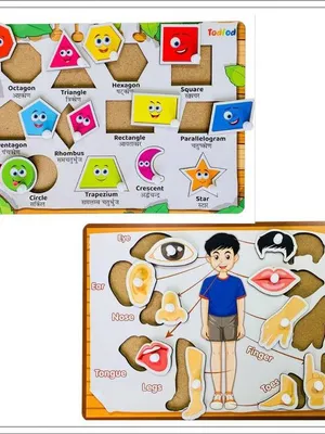 Todfod Puzzles Body Parts & Shapes Characters For Kids