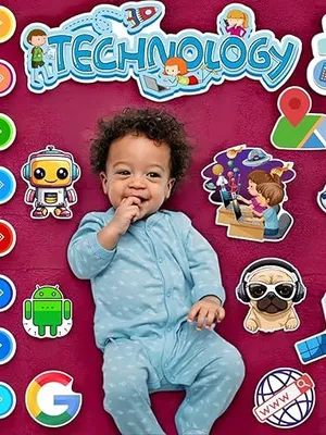 Todfod 21+ Pcs Technology Photo Booth Props | Social Media Theme Cards | Whatsapp, Instagram, Facebook Props | Baby Photoshoot & Party Decorations | Premium Cardstock Material
