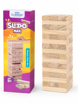 Slido Max Wooden Stacking Blocks Game for Kids & Adults | Premium Balance & Tumble Tower Game | Fine Motor Skills & Focus Development Toy (Ages 5+)