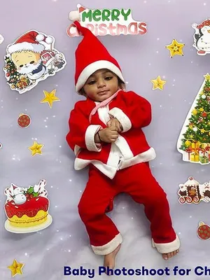 Todfod 20+ Pcs Christmas Photo Booth Props | Merry Xmas Theme Cards for Kids Family | Santa Reindeer Candy Cane Decorations | Photoshoot Party Supplies
