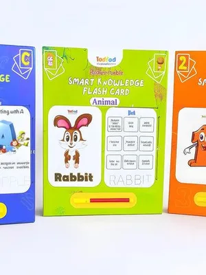Todfod Re-Writable Smart Flash Cards for Kids | Alphabet, Numbers & Animals | Early Learning Educational Toy for Toddlers