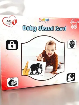 Todfod High Contrast Baby Flash Cards (60 Visual Cards) – Black White Newborn Learning Cards for 0-12 Months, Infant Brain Development & Visual Stimulation Toy