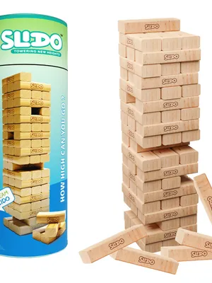 Slido Wooden Stacking Blocks Game 54 Pieces | Classic Tower Building Board Game for Kids & Family | Wooden Balance Blocks for Skill, Focus & Coordination | Indoor Party Game