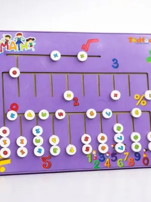 Todfod Wooden Math Maze Puzzle | Montessori Counting Board Game for Kids | Educational Number Learning Toy | 20-Piece Color Matching Puzzle for Toddlers 1+ Years