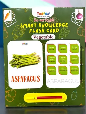 Todfod Writeable Vegetable Flash Cards for Kids – Educational Vegetable Learning Cards for Toddlers, Preschool, Nursery & Kindergarten, Writing Practice & Vocabulary Builder