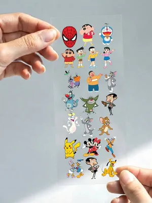 TodFod Cartoon Mix DTF Heat Transfer Sticker Sheet, 11 x 4 Inch – Cute Assorted Cartoon Iron-On Transfers for T-Shirts, Hoodies & Bags