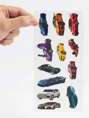 TodFod Car DTF Heat Transfer Sticker Sheet, 11 x 4 Inch – Multicolor Car Design Iron-On Transfers for T-Shirts, Clothes & Fabric