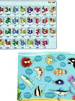 Todfod Wooden Jigsaw Puzzles | Gujarati Kakko Fish Characters
