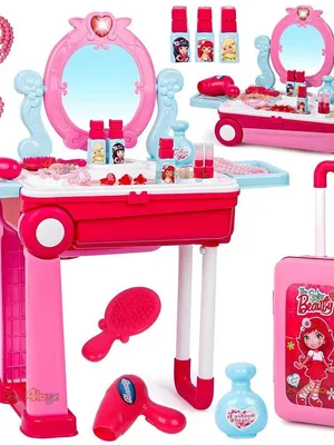 Todfod Beauty Makeup Kit Play Set – 2-in-1 Portable Vanity Table & Pretend Cosmetic Set for Kids | 21-Piece Makeup Toy for Girls