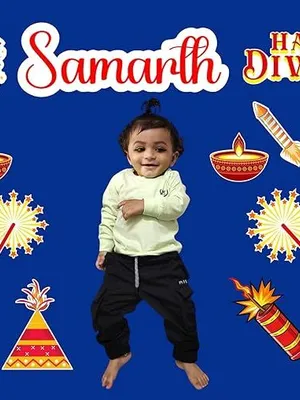 Todfod Customized Diwali Photo Props for Kids | Kids Photography Photo Booth Props Set