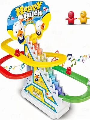 Todfod Musical Race Track Toy Set for Kids with 3 Vibrant Colored Tracks, Sliding Cartoon Characters, Sound Effects, Lights & Easy Assembly , Fun Racing Game for Toddlers & Boys Girls