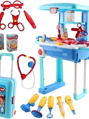 Todfod Doctor Play Set Trolley – Kids Pretend Medical Kit with LED Instruments & Accessories | Educational Role Play Toy for Boys & Girls