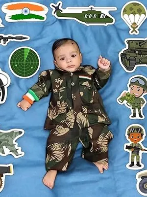 Todfod Military Baby Photo Booth Props Set (26+ Pieces) | Army Theme Military Baby Photo Booth Props for Newborn Photoshoot, Birthday Party & Patriotic Celebration
