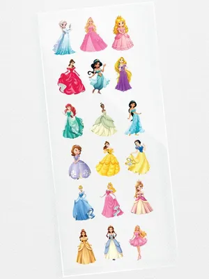TodFod Princess DTF Heat Transfer Sticker Sheet, 11 x 4 Inch – Cute Princess Iron-On Transfers for T-Shirts, Hoodies & Bags