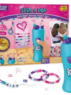 Todfod Jewellery Making Kit for Girls | DIY Spin & Pop Bead Maker Bracelet Kit | Creative Arts & Crafts Toy for Kids | DIY Bracelet & Accessories Making Set