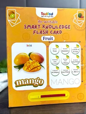 Todfod Re-Writable Smart Flash Cards for Kids | Fruits, Numbers & Vegetables | Educational Early Learning Toy for Toddlers