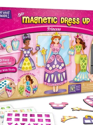 Imagimake DIY Magnetic Dress-Up Princess |Pretend Play Toys for Girls | 30 Magnetic Dresses & Accessories | Interchange & Create Unlimited Outfits | Birthday Gift for Girls Ages 3,4,5,6,7,Multicolour