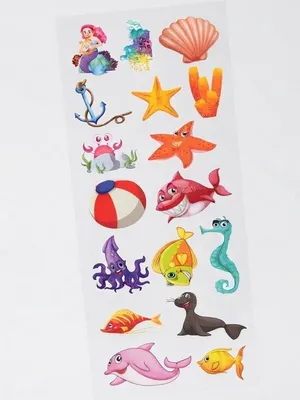 TodFod Ocean DTF Heat Transfer Sticker Sheet, 11 x 4 Inch – Cute Sea Life Iron-On Transfers for T-Shirts, Clothes & Bags
