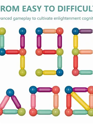Todfod Magnetic Building Sticks Construction Set 25 Piece Educational STEM Toy for Kids Ages 3+, Colorful Magnetic Rods and Balls, Hands|On Learning for Creativity, Brain Development & Fun Play