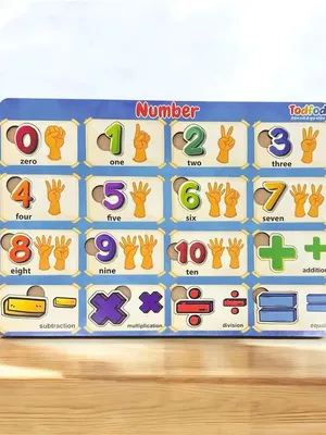 Todfod Wooden English Number Toy for Kids & Children, Educational and Learning Boards Puzzle, Preschool Game for Learning Numbers
