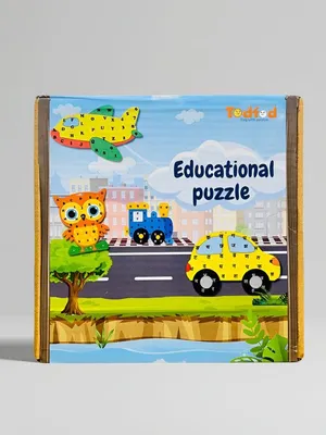 Todfod Plane Shaped Wooden Jigsaw Puzzle Toy Gujarati Consonants Multicolor | 36 Pieces
