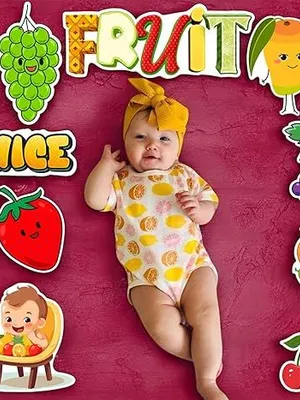 Todfod Fruit Photo Booth Props (15+ Pieces) | Fruit Theme Photo Booth Props for Baby Photoshoot, Kids Birthday Party & Summer Celebration