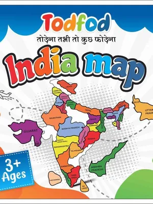 Todfod Wooden India Map Puzzle with States & Capitals | 34 Pieces Jigsaw Puzzle for Kids Ages 3-8 | Geography Learning & Educational Toy for Boys & Girls