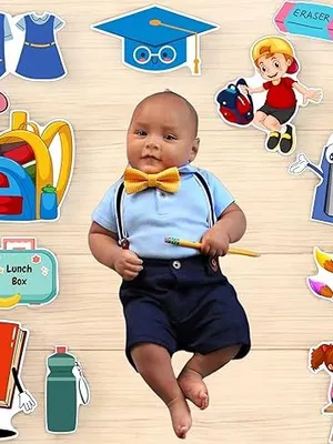 Todfod School Theme Photo Booth Props (17+ Pieces) | Back to School Photo Booth Props for Baby Photoshoot, Kids Birthday Party & Classroom Celebration
