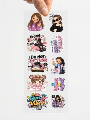 TodFod Gen Z DTF Heat Transfer Sticker Sheet, 11 x 4 Inch – Trendy Girl Quote Iron-On Transfers for T-Shirts, Hoodies & Bags